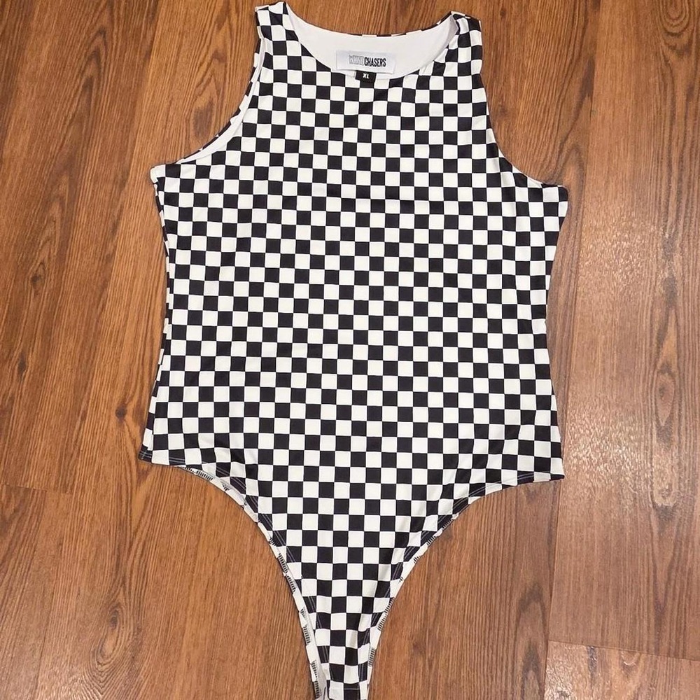 Weekend Chasers Checkered Bodysuit Size XL